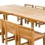 set 19 -- 43 x 77-117 inch double rectangular extension table xx-thick wood (tb-e009) & jordan side chairs